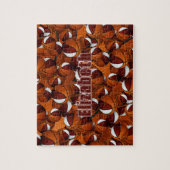 マルーン白いバスケットボールのキッズチームカラー ジグソーパズル (縦)