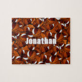 マルーン白いバスケットボールの男の子チームカラー ジグソーパズル (横)