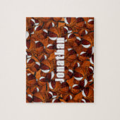 マルーン白いバスケットボールの男の子チームカラー ジグソーパズル (縦)