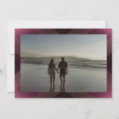 マルーン白クラシックデコ金ゴールドモノグラム写真 セーブザデート (裏面)