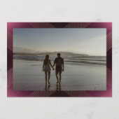 マルーン白クラシックデコ金ゴールドモノグラム写真 セーブザデート (裏面)