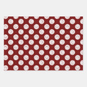 マルーン白チームの色の一致セットバレーボール ラッピングペーパーシート (正面2)