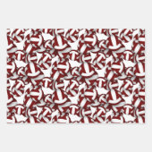 マルーン白チームの色の一致セットバレーボール ラッピングペーパーシート (正面)