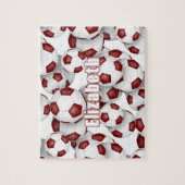 マルーン白チームカラーズガールズボーイズサッカー ジグソーパズル (縦)