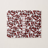 マルーン白バレーボールチームの色を男の子の女の子 ジグソーパズル (横)