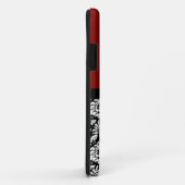 マルーン白黒ダマスクモノグラムレター Case-Mate iPhoneケース (裏面/右)