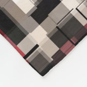 マルーン白黒抽象芸術プレイド フリースブランケット (角)