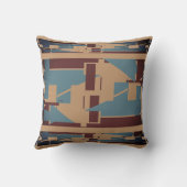 マルーン石板ブルー地中海のタン3層モザイク クッション (裏面)