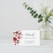 マルーン秋フラワーズレイブブルグンディ結婚の詳細 エンクロージャーカード (スタンド正面)