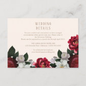 マルーン秋ボタニカル&フローラ結婚ズ詳細 エンクロージャーカード (正面)