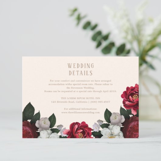 マルーン秋ボタニカル&フローラ結婚ズ詳細 エンクロージャーカード (スタンド正面)