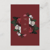 マルーン秋ボタニカル&フローラ結婚ズ詳細 エンクロージャーカード (裏面)