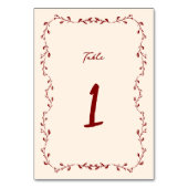 マルーン結婚手書き テーブルナンバー (正面)