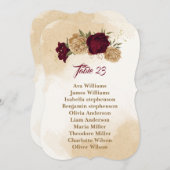 マルーン緑ベージュ金ゴールドの植物表 招待状 (正面/裏面)