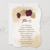 マルーン緑ベージュ金ゴールドの植物表 招待状 (正面)