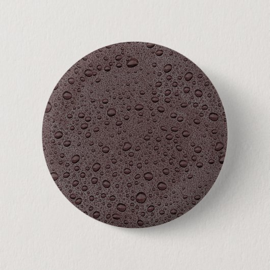 マルーン茶色の水滴 缶バッジ (正面)