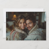 マルーン赤クラシック白伝統的エレガント写真 セーブザデート (裏面)