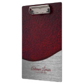 マルーン赤フェイクレザールック クリップボード (左)