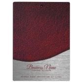 マルーン赤フェイクレザールック クリップボード (裏面)
