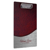 マルーン赤フェイクレザールック クリップボード (右)