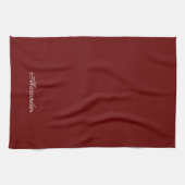 マルーン赤錆無地の赤背景 キッチンタオル (横)
