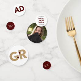 マルーン金ゴールドはっきりしたビッグアングルカットレター卒業 コンフェッティ