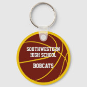 マルーン金ゴールドカスタムジャージー番号バスケットボール キーホルダー (裏面)