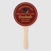 マルーン金ゴールドカスタム卒業卒業写真 ハンドファン (正面)