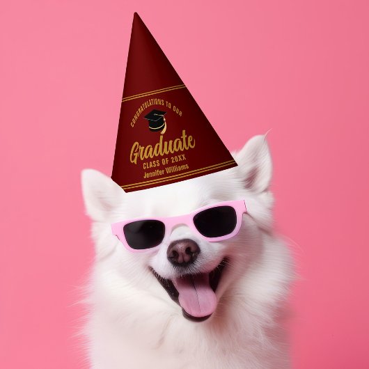 マルーン金ゴールドカスタム卒業2025年度卒業パーティー パーティーハット