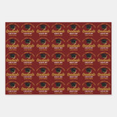 マルーン金ゴールドカスタム卒業2025年度卒業パーティー ラッピングペーパーシート (正面2)