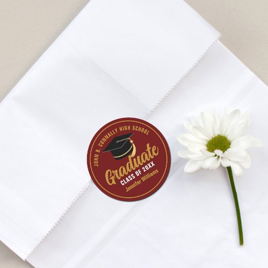 マルーン金ゴールドカスタム卒業2025年 ラウンドシール