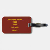 マルーン金ゴールドクラブチームカラーバスケットボール ラゲッジタグ (裏面横)