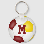 マルーン金ゴールドサッカーチームの色キッズスポーツギフト キーホルダー (裏面)