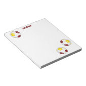 マルーン金ゴールドサッカーボールパーソナライズされたアクセント ノートパッド (アングル)