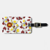 マルーン金ゴールドサッカーボール模様 ラゲッジタグ (正面横)