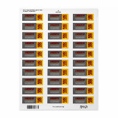 マルーン金ゴールドシャルボード卒業差出人住所 ラベル (フルシート)