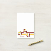 マルーン金ゴールドストライプバレーボール選手の名前 ポストイット (デスク上)