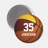 マルーン金ゴールドスポーツチームカラーズバスケットボール マグネット (正面/裏面)