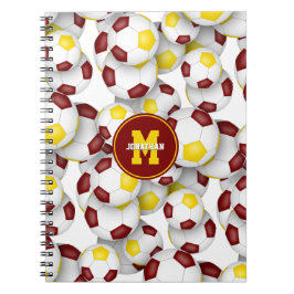 マルーン金ゴールドチームがサッカーボールを色付けする ノートブック