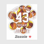 マルーン金ゴールドチームのチームの色カゴボールのチーム名 シール (シート)