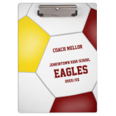 マルーン金ゴールドチームは子供たちサッカーコーチを彩る クリップボード (正面)