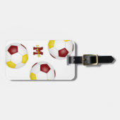 マルーン金ゴールドチームカラーガールズボーイズサッカーバッグ ラゲッジタグ (正面横)