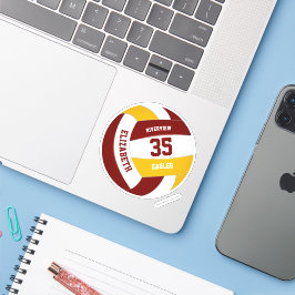 マルーン金ゴールドチームカラーガールズボーイズバレーボール シール