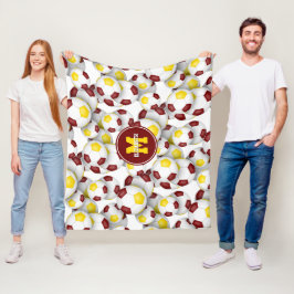 マルーン金ゴールドチームカラーサッカーボール フリースブランケット