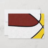 マルーン金ゴールドチームカラーバスケットボール誕生日 招待状 (裏面)