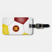 マルーン金ゴールドチームカラー旅行サッカーバッグ ラゲッジタグ (正面横)