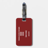 マルーン金ゴールドチームカラー旅行サッカーバッグ ラゲッジタグ (裏面縦)
