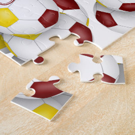 マルーン金ゴールドチームカラー男の子サッカー ジグソーパズル