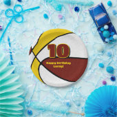 マルーン金ゴールドバスケットチームカラースポーツパーティー ペーパープレート (パーティー)