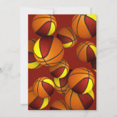 マルーン金ゴールドバスケットボール子供スポーツ誕生日 招待状 (裏面)